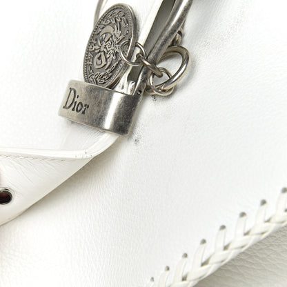 Christian Dior Calfskin Braided Gaucho Double Saddle Bag White 15 of 15
