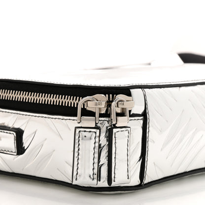 Prada Spazzolato Embossed Small Brique Crossbody Bag Argento 9 of 10
