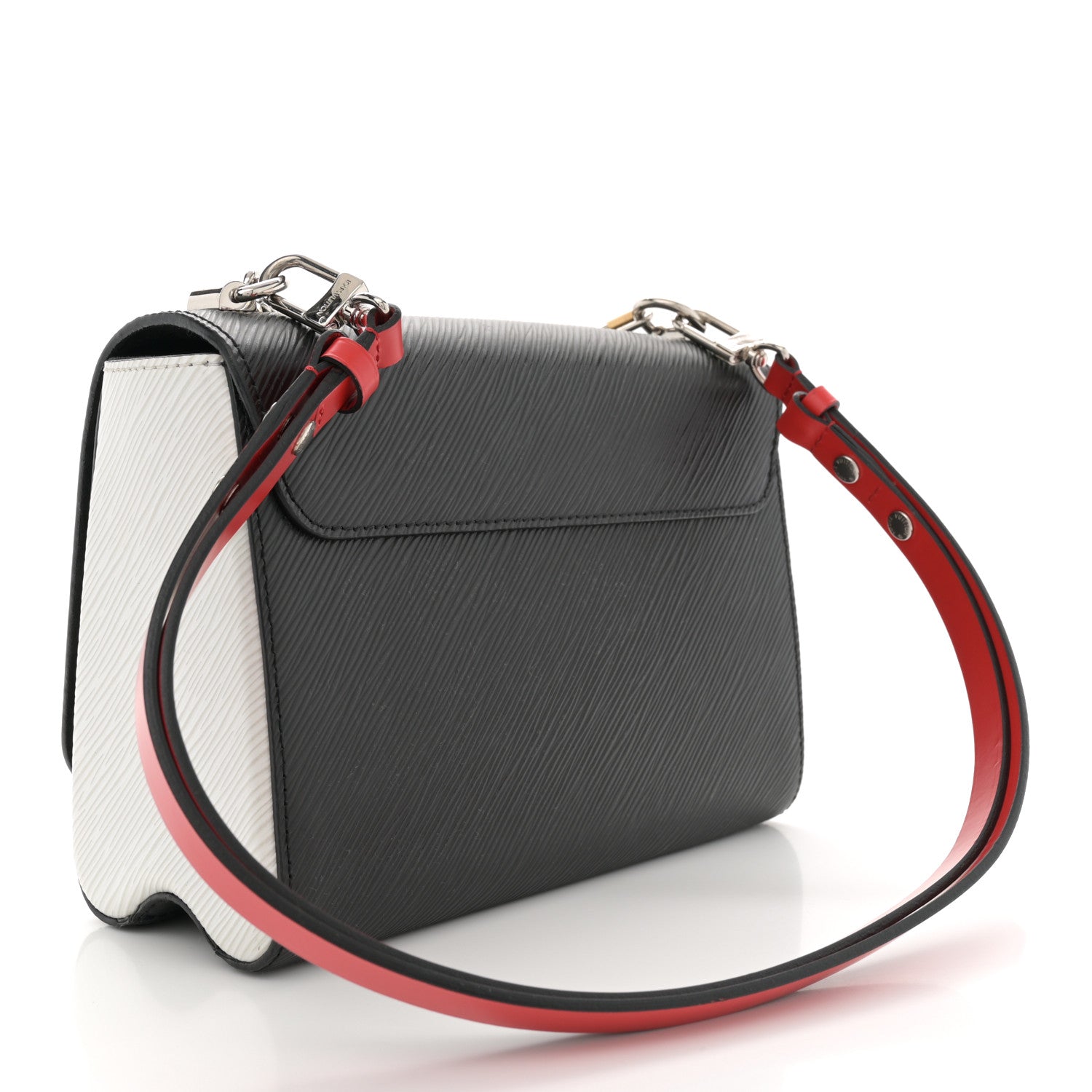 Louis Vuitton Epi Love Lock Charm Twist Shoulder Bag MM Black White 4 of 11
