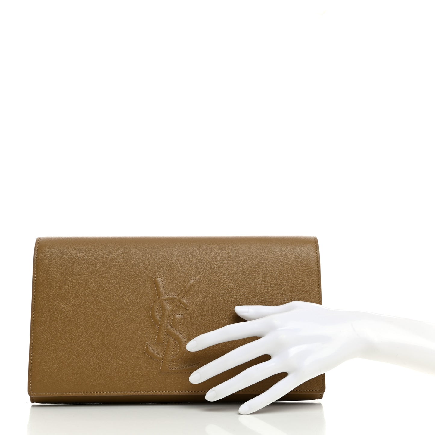 Calfskin Monogram Large Belle De Jour Clutch Beige