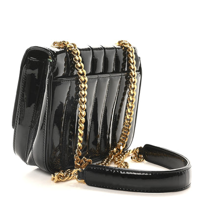 Saint Laurent Patent Calfskin Matelasse Monogram Small Vicky Chain Bag Black 3 of 10