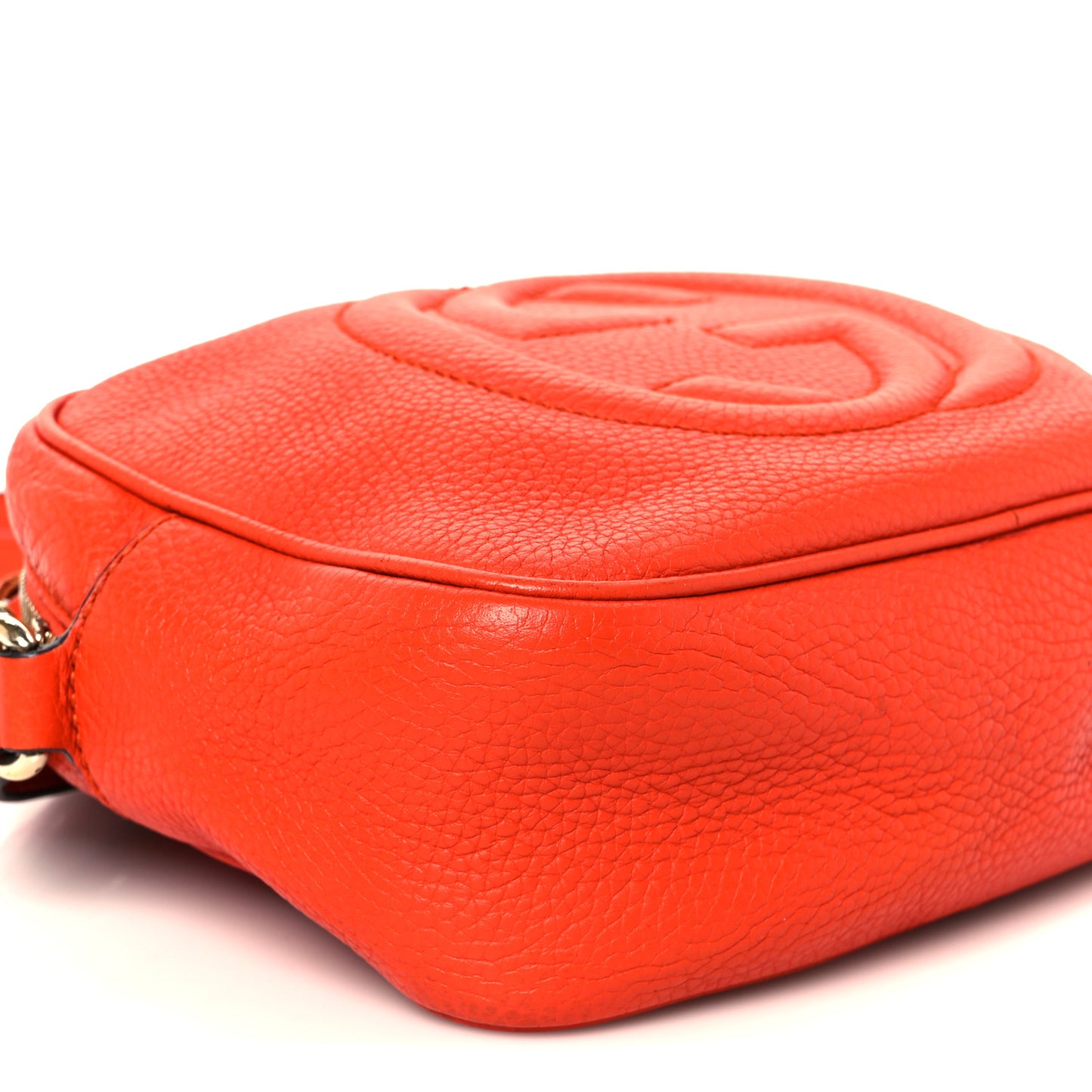 Pebbled Calfskin Small Soho Disco Bag Sun Orange