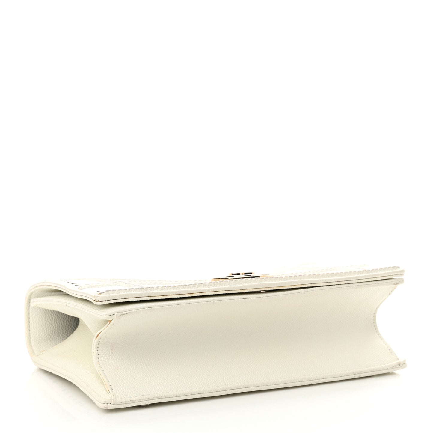Grained Calfskin Perforated Diorama Flap Bag Latte
