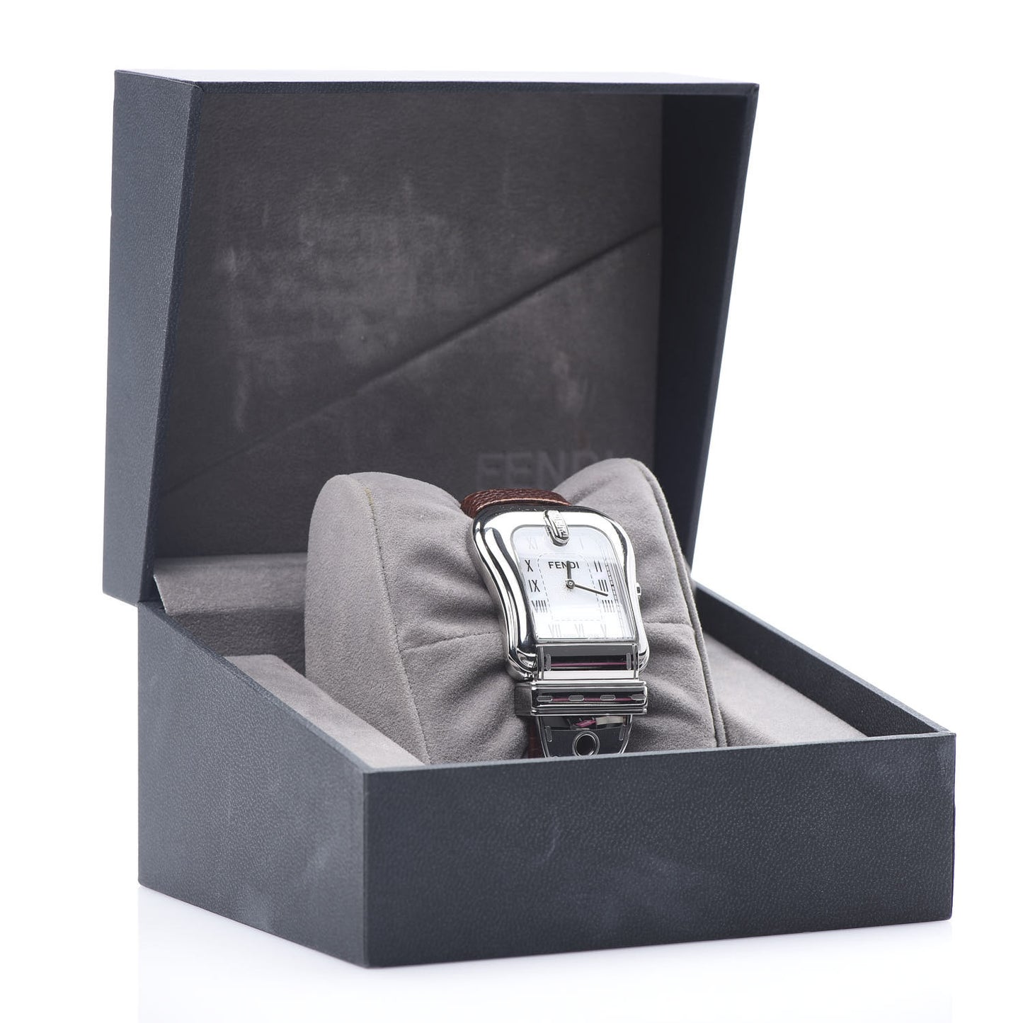 Stainless Steel Calfskin Mother of Pearl 33mm B.Fendi Buckle Quartz Watch
