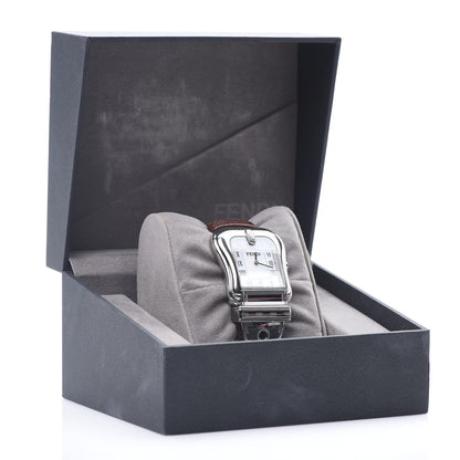 Fendi Stainless Steel Calfskin Mother of Pearl 33mm B.Fendi Buckle Quartz Watch 6 of 6