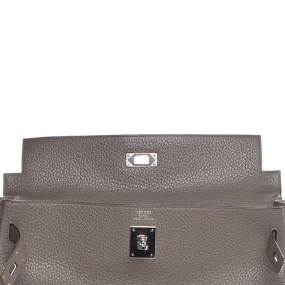 Hermes Taurillon Clemence Kelly Retourne 35 Etain 13 of 40