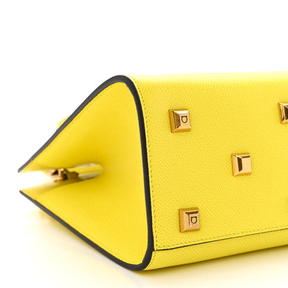 Salvatore Ferragamo Hammered Calfskin The Studio Box Bag Yellow 9 of 10