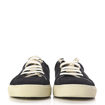 Saint Laurent Distressed Suede Womens Court Classic Sneakers 38.5 Black 2 of 10
