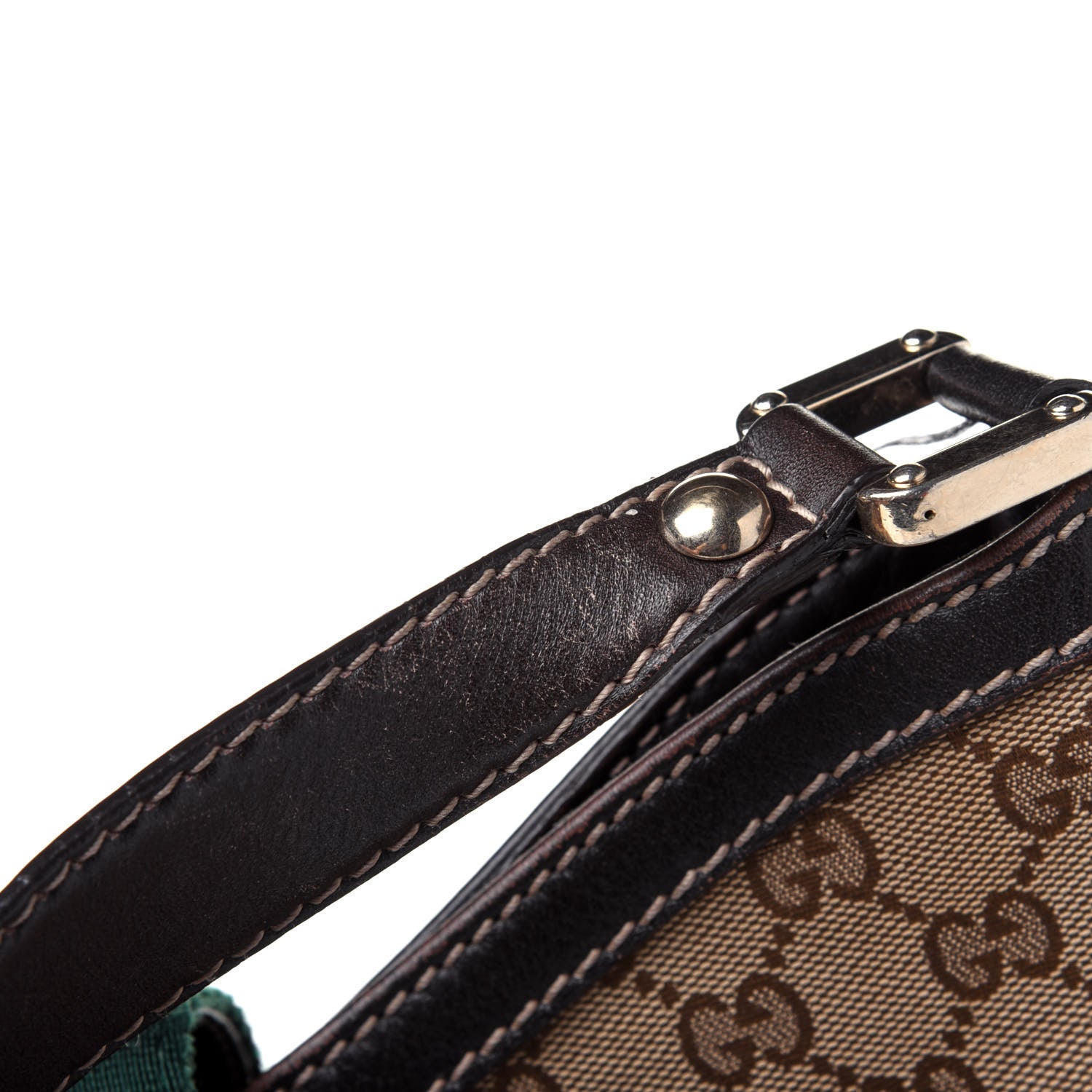 Gucci Monogram Large New Ladies Web Hobo Dark Brown 17 of 20