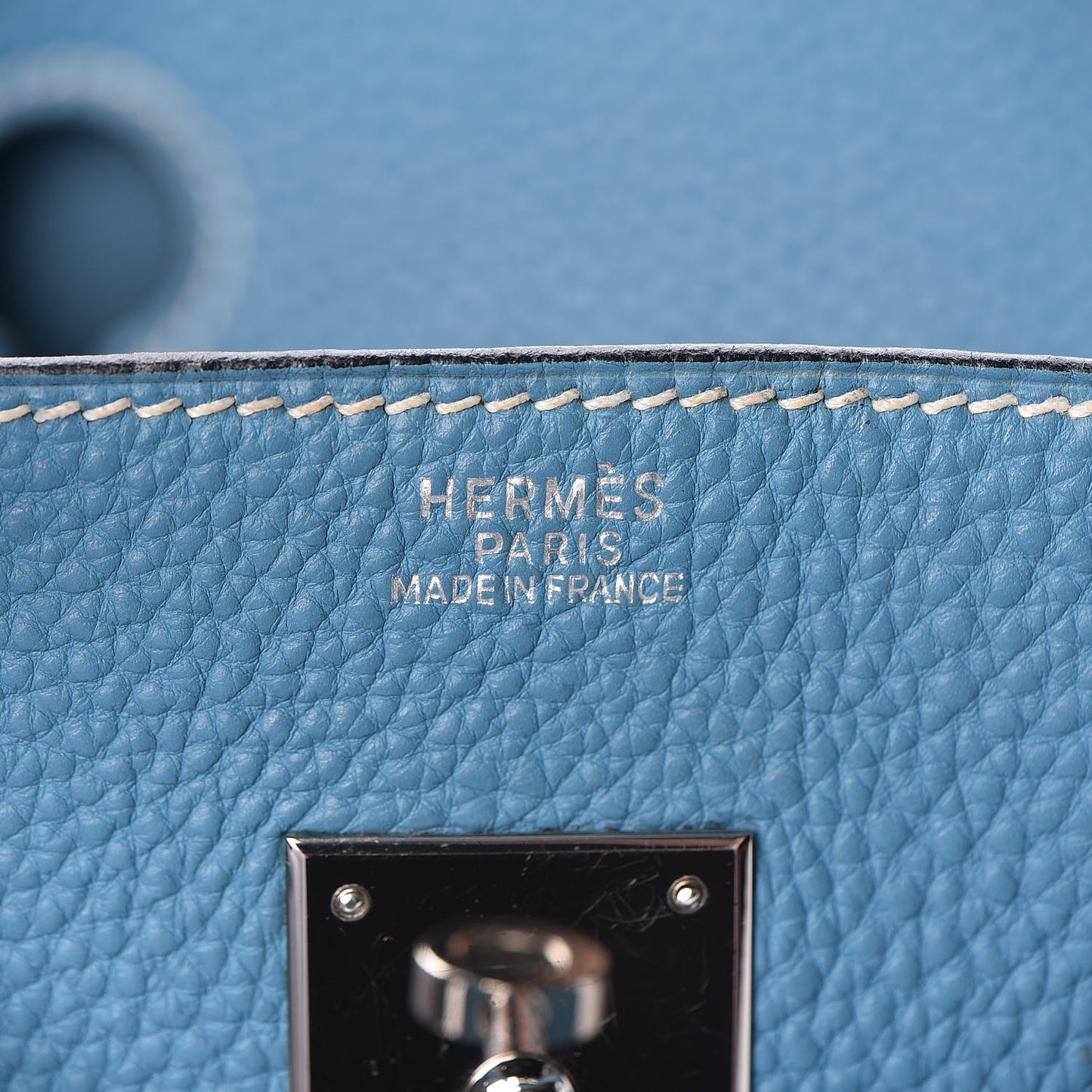 Taurillon Clemence Birkin 30 Blue Jean