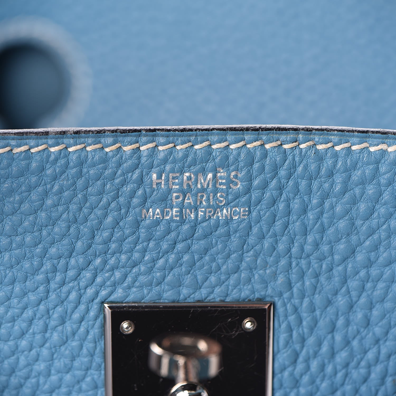 Hermes Taurillon Clemence Birkin 30 Blue Jean 21 of 51