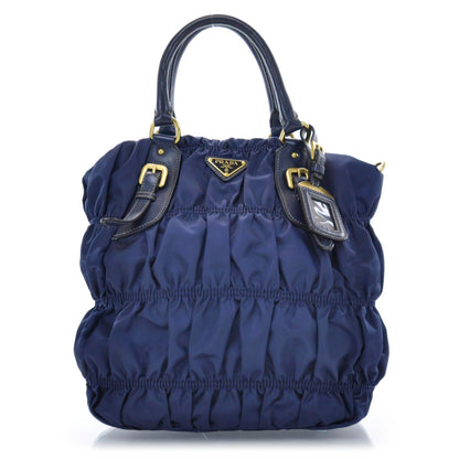 Prada Tessuto Nylon Gaufre Tote Blue 1 of 9