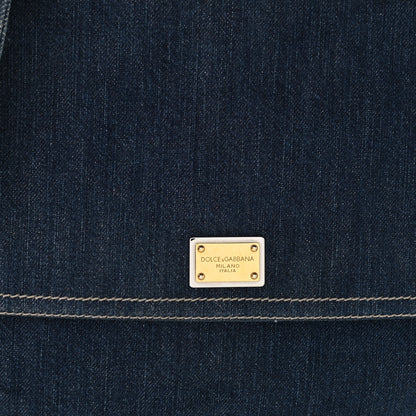 Dolce & Gabbana Denim Large Miss Sicily Satchel Blue 7 of 9
