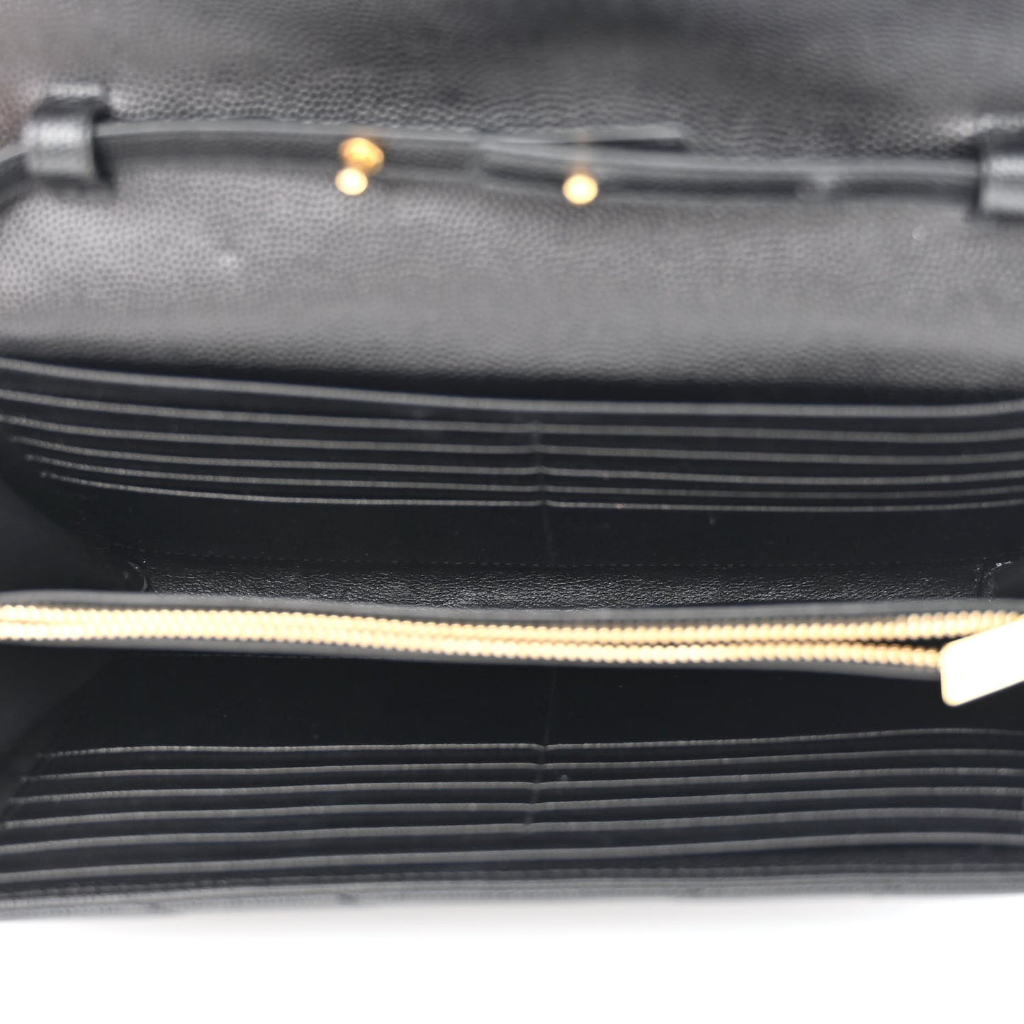 Grain De Poudre Matelasse Chevron Monogram Chain Wallet Black