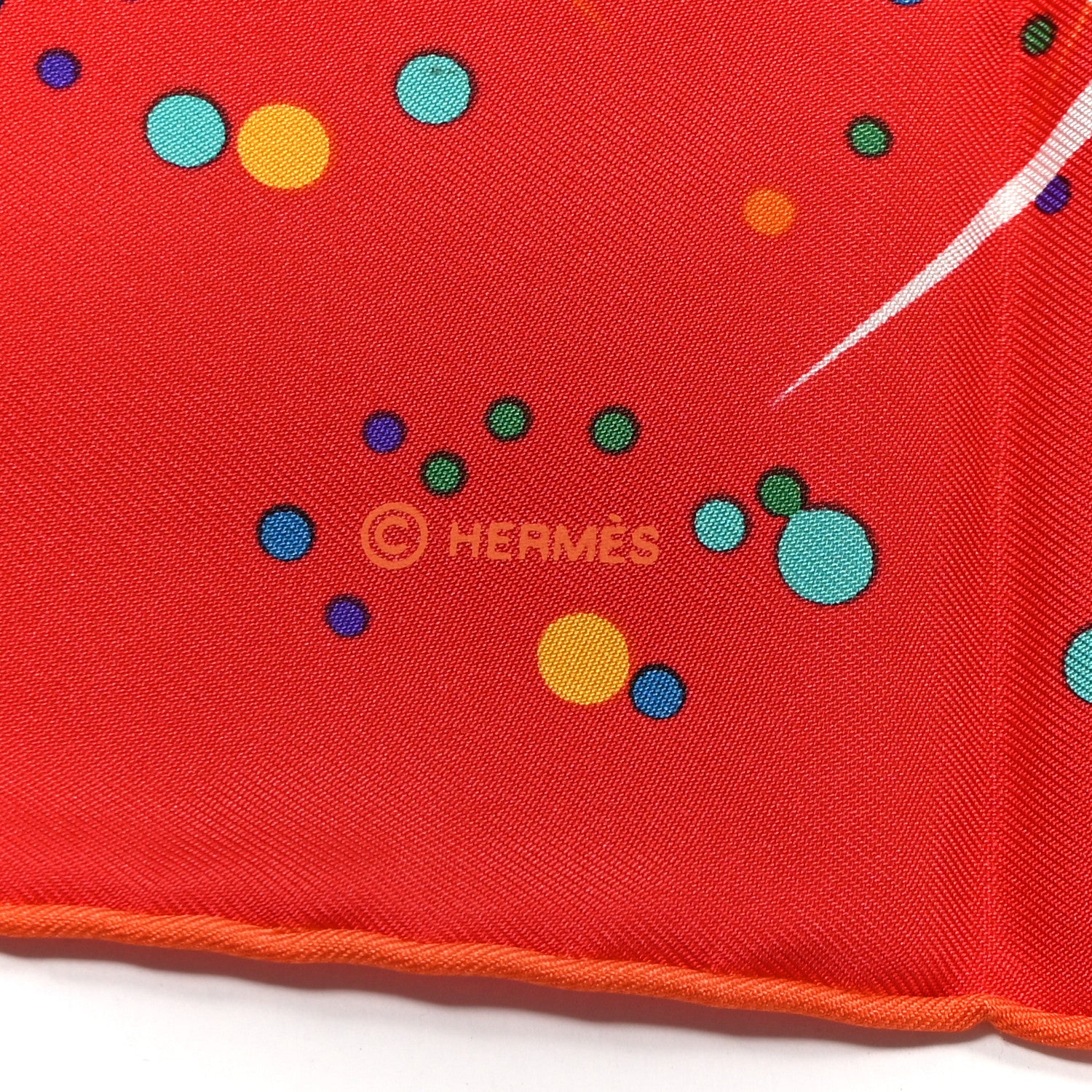 Hermes Silk Magic Kelly Scarf 90 Rouge Capucine Bouton d'Or 4 of 7