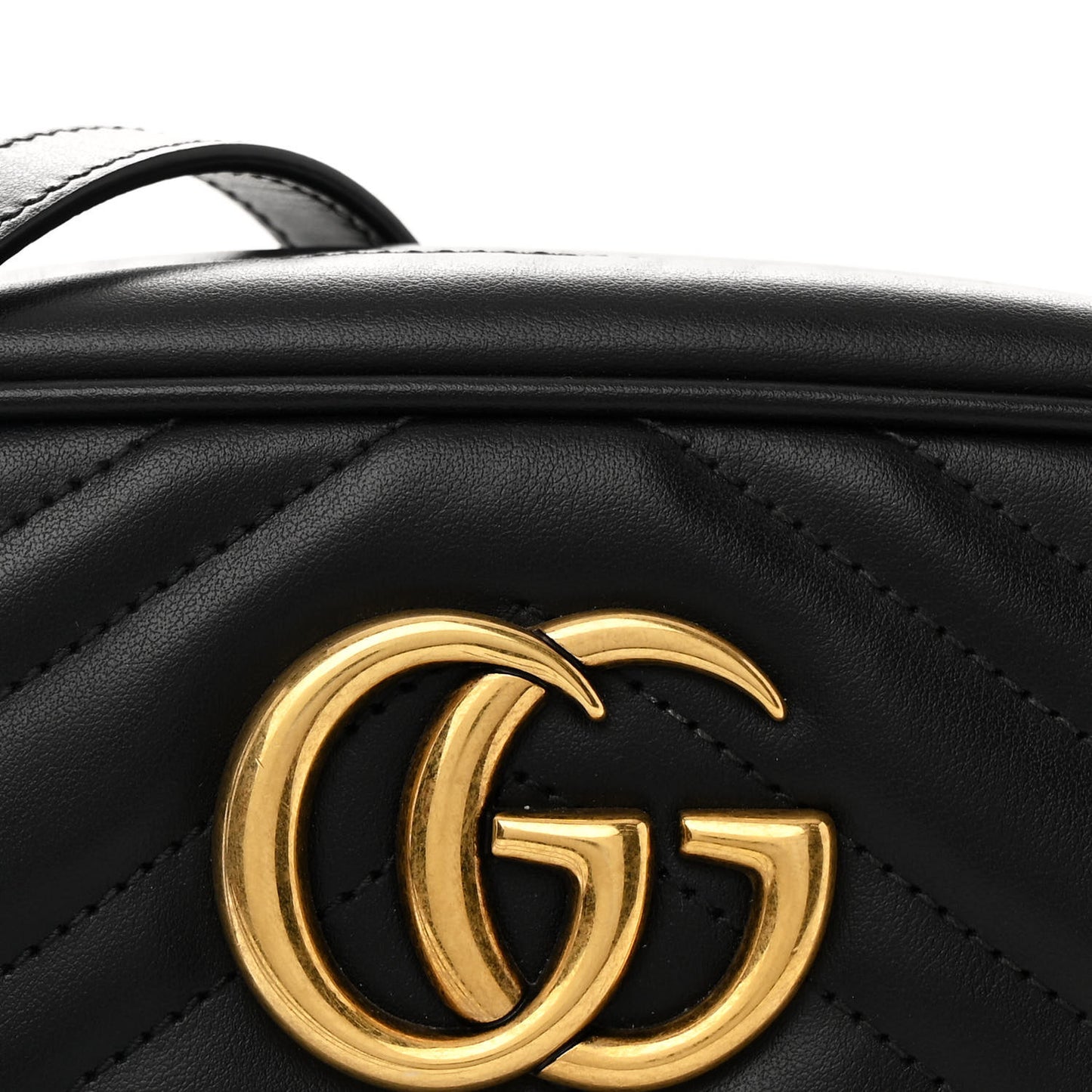 Calfskin Matelasse Small GG Marmont Chain Shoulder Bag Black