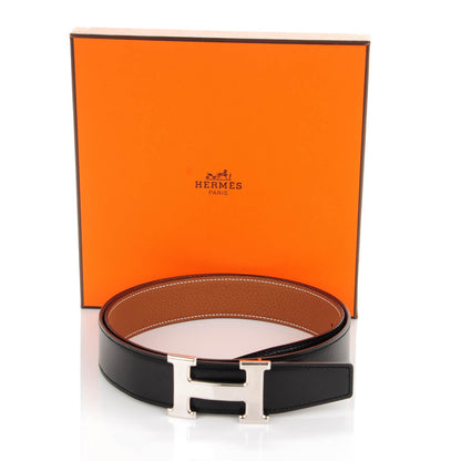 Hermes Box Togo 32mm H Belt 85 Black Gold 8 of 8