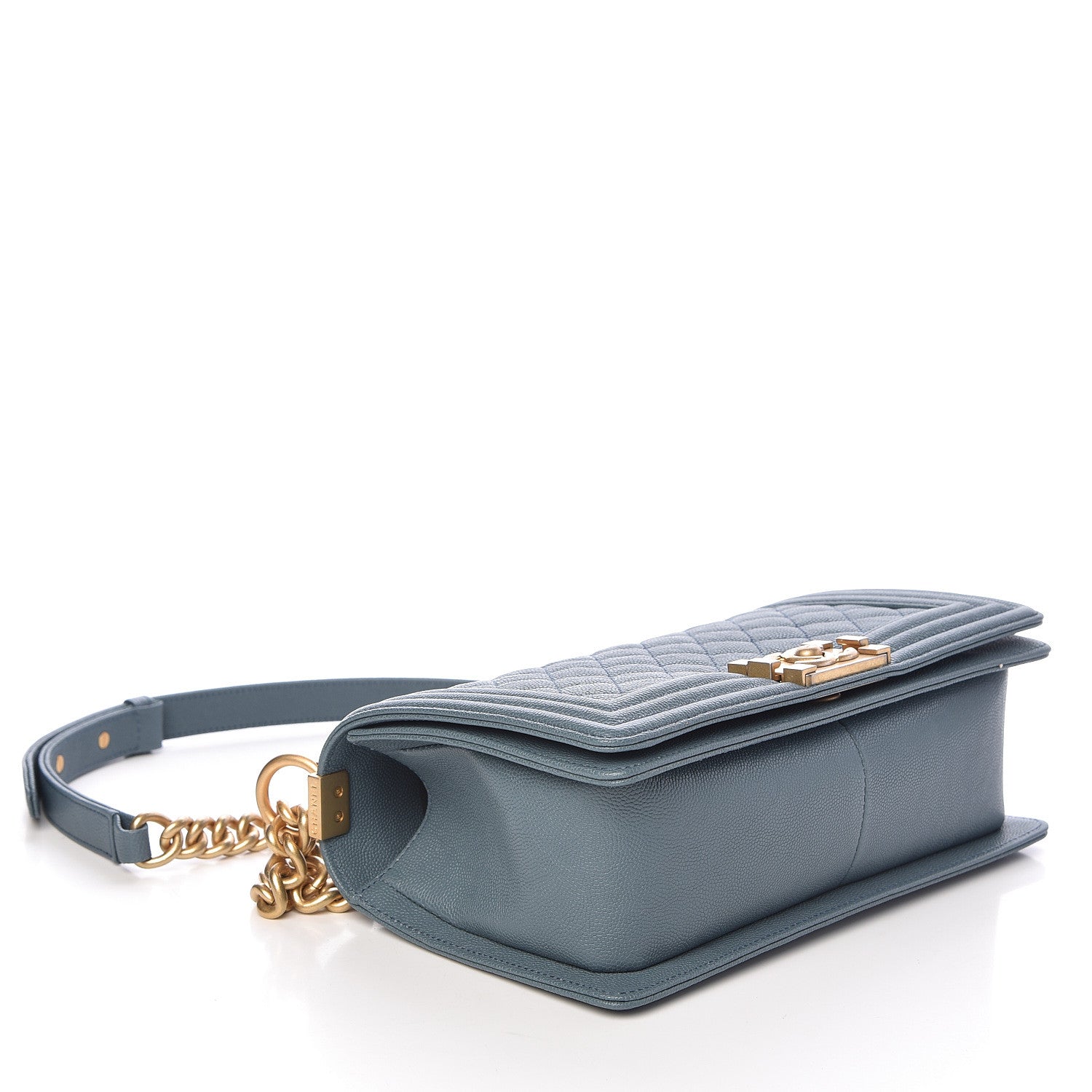 Chanel Caviar Quilted Medium Boy Flap Blue 4 of 10