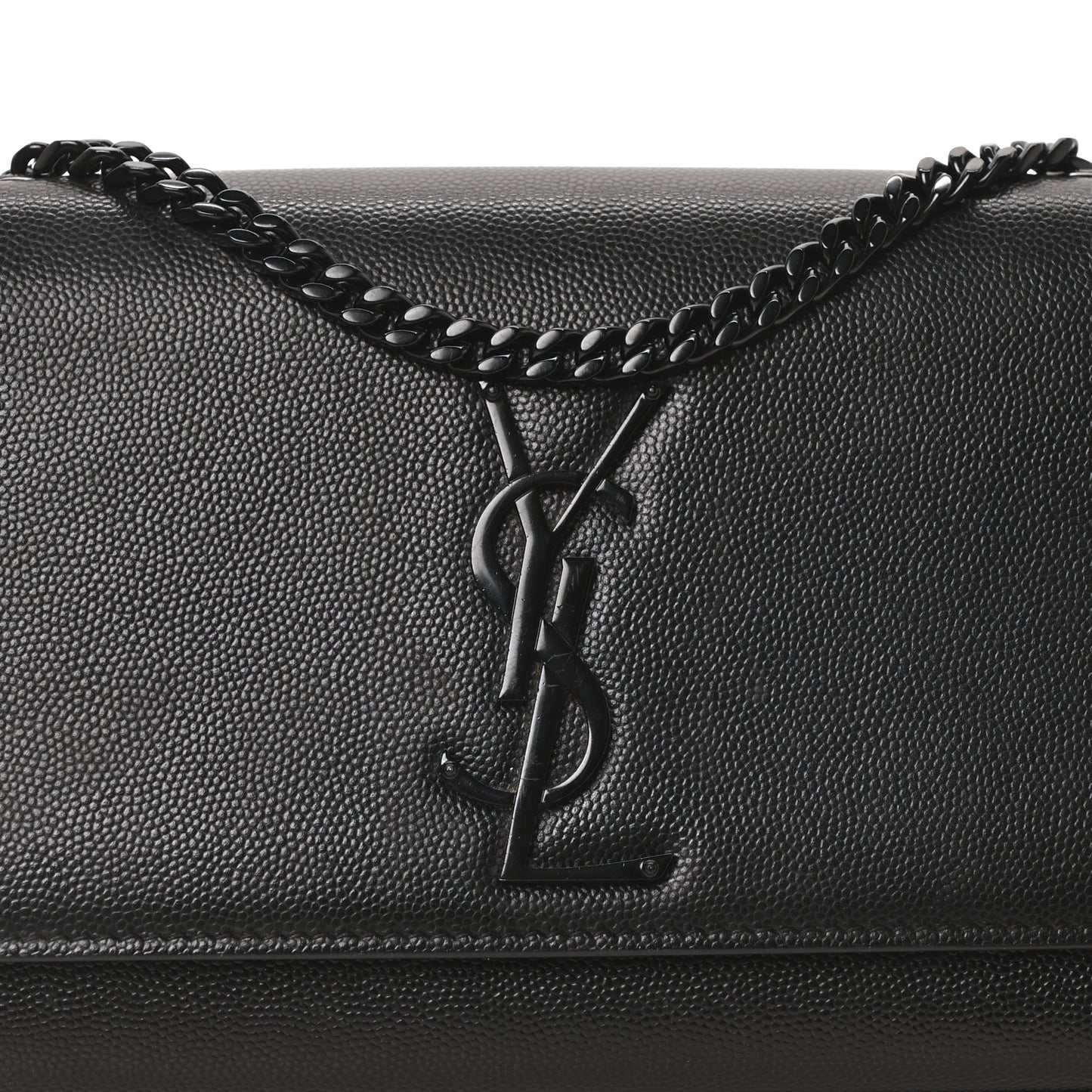 Grain De Poudre Small Monogram Monochrome Kate Satchel Black