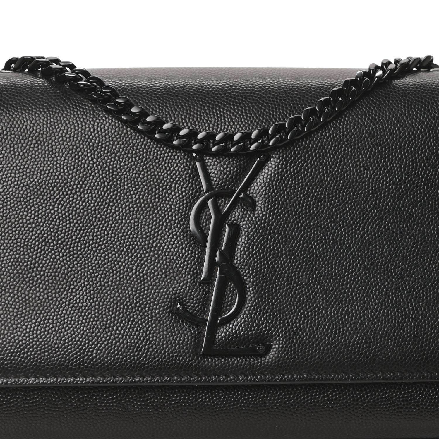 Saint Laurent Grain De Poudre Small Monogram Monochrome Kate Satchel Black 9 of 11