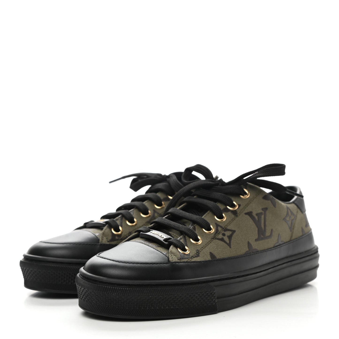 Calfskin Monogram Stellar Sneakers 35.5 Khaki
