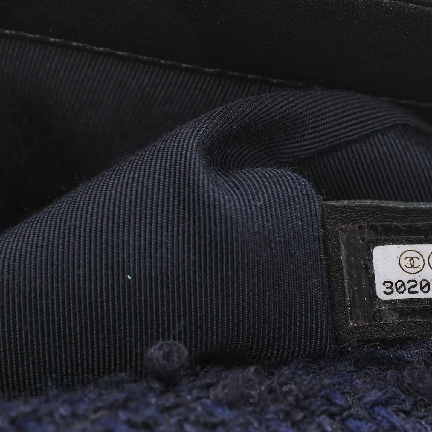 Tweed Quilted Medium Chanel 19 Flap Navy Blue