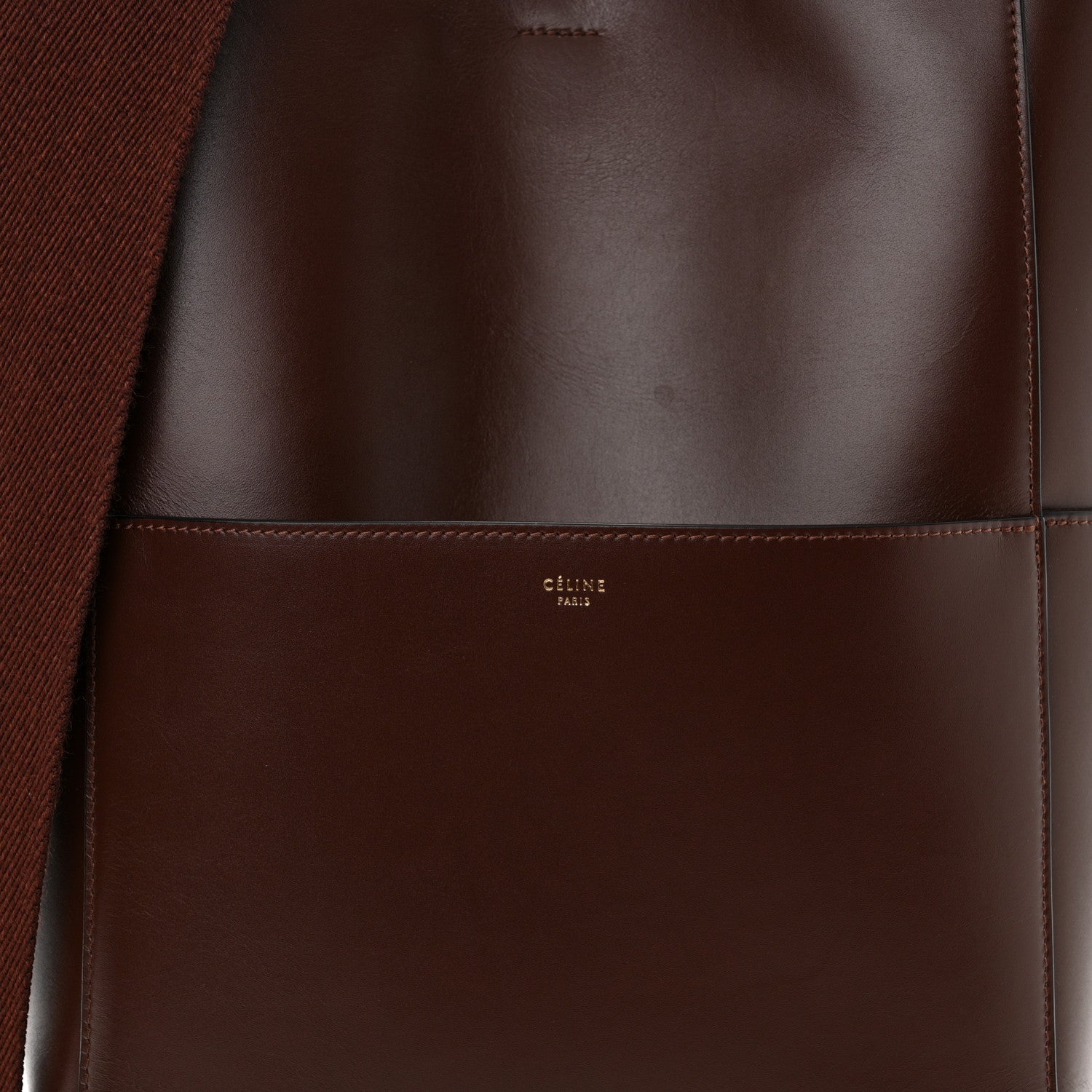 Celine Natural Calfskin Sangle Bucket Bag Seau Wine 7 of 10