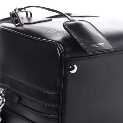 Burberry Smooth Calfskin Montage Print Small Cube Bowling Bag Black 8 of 12