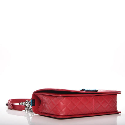 Chanel Lambskin Chevron Quilted New Medium Boy Flap Dark Pink 4 of 7