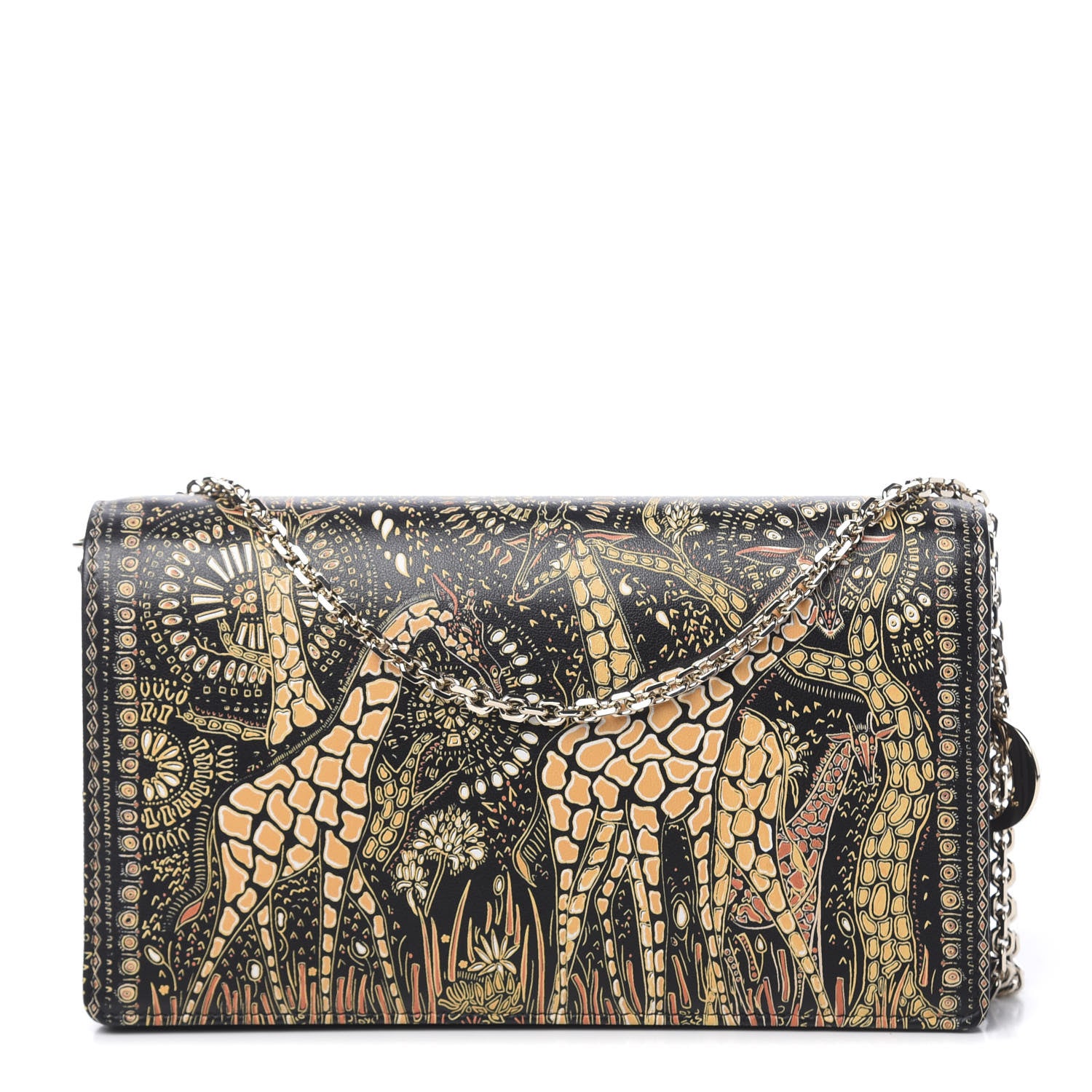 Christian Dior Printed Calfskin Animals Chain Pouch Brown Multicolor 1 of 12