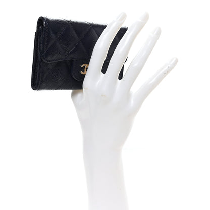 Chanel Caviar Quilted Flap Card Holder Navy Blue 2 of 8