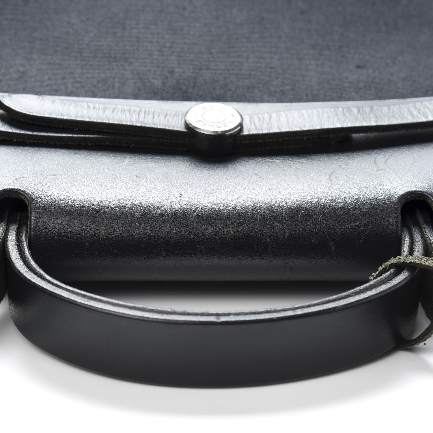Hermes Toile Vache Calfskin Herbag 39 MM Black 12 of 19