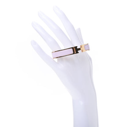 Hermes Enamel Narrow Clic Clac H Bracelet GM Rose Dragee 2 of 6