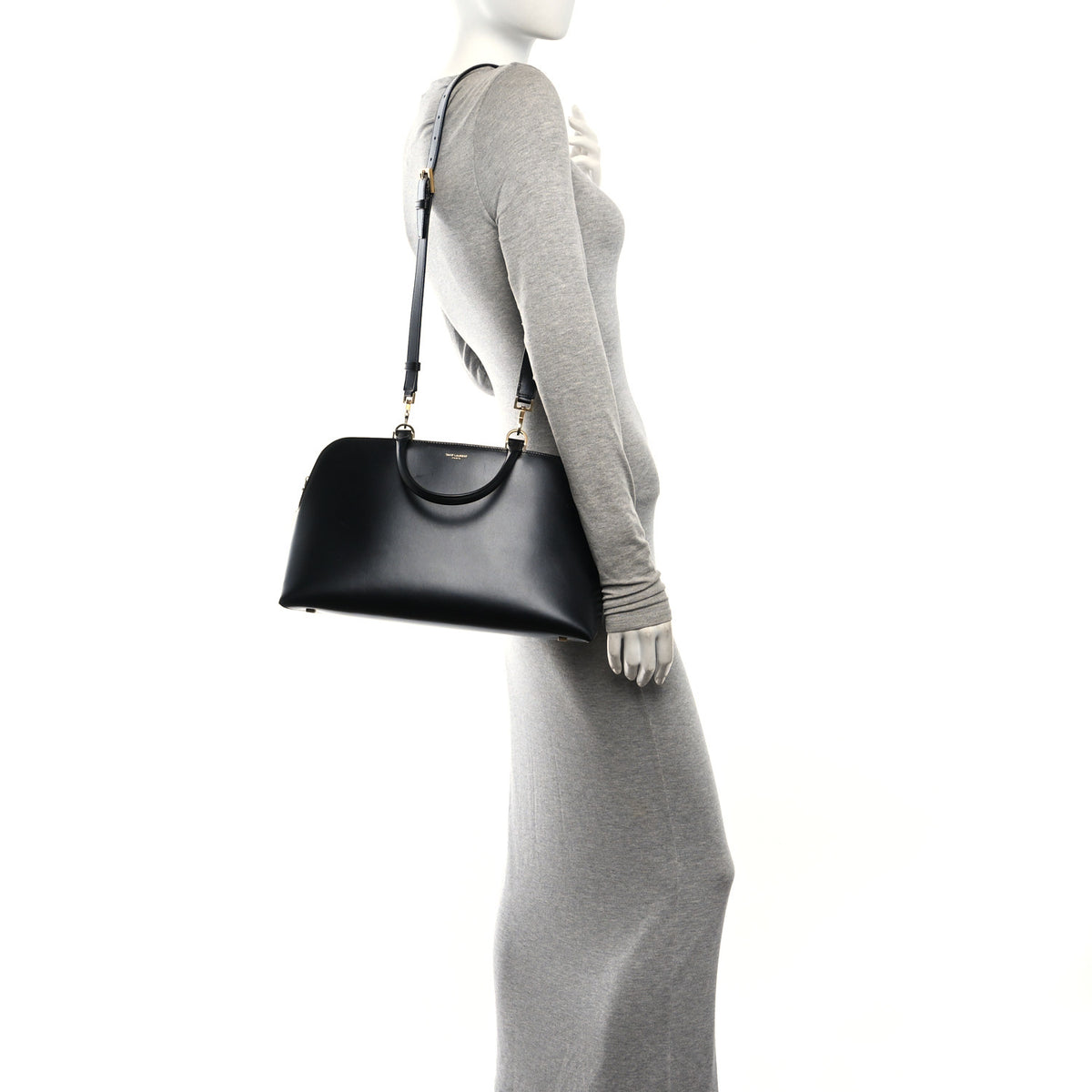 Saint Laurent Calfskin Sac De Jour Duffle Top Handle Black 2 of 10