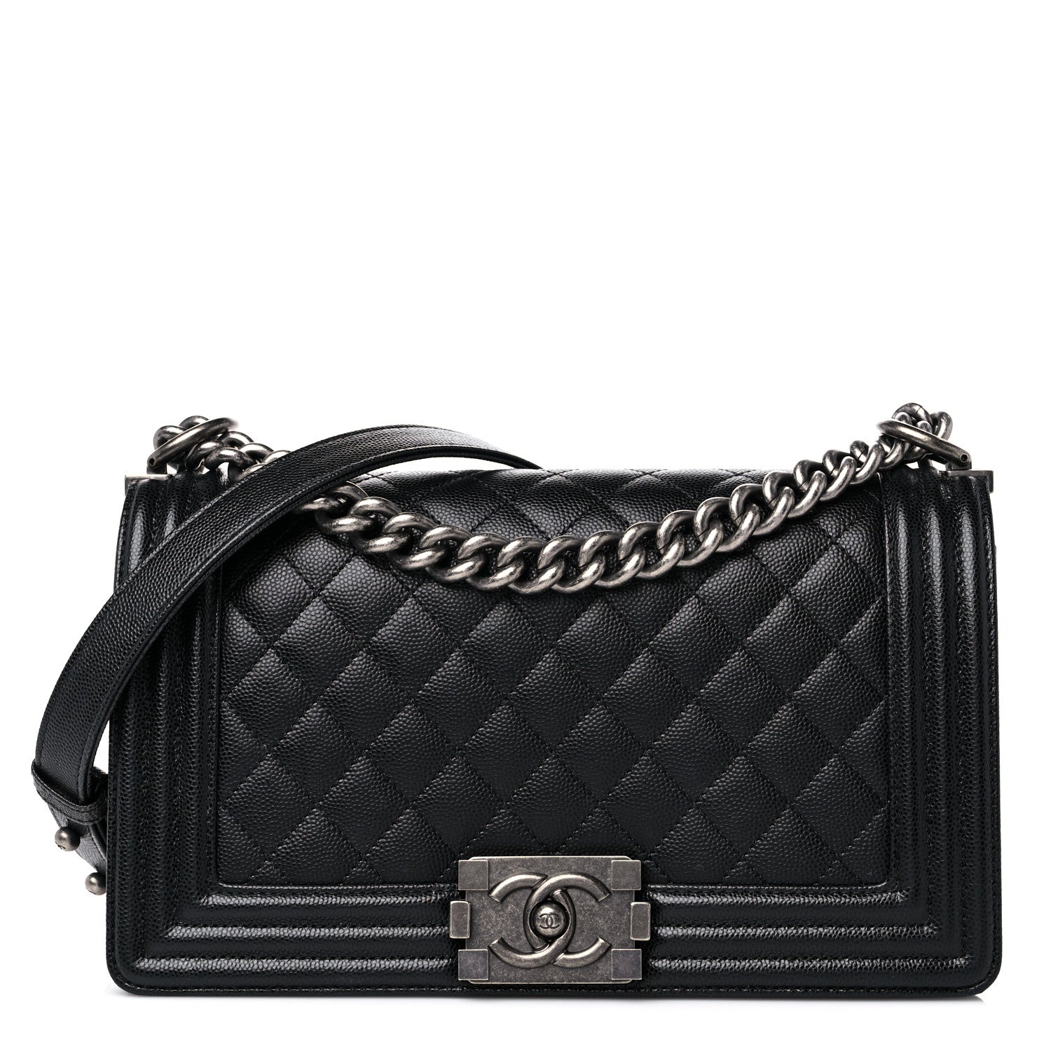 Chanel Caviar Quilted Medium Boy Flap Black 1 of 12