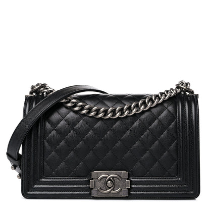 Chanel Caviar Quilted Medium Boy Flap Black 1 of 12