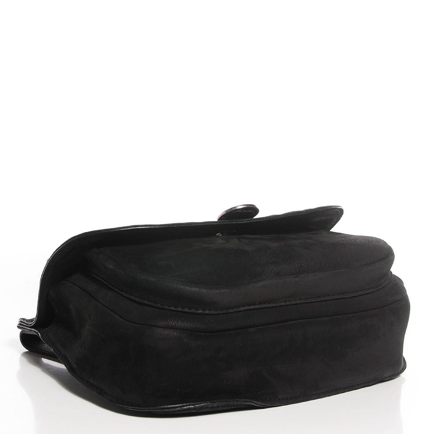 Suede Austrian Flap Satchel Black