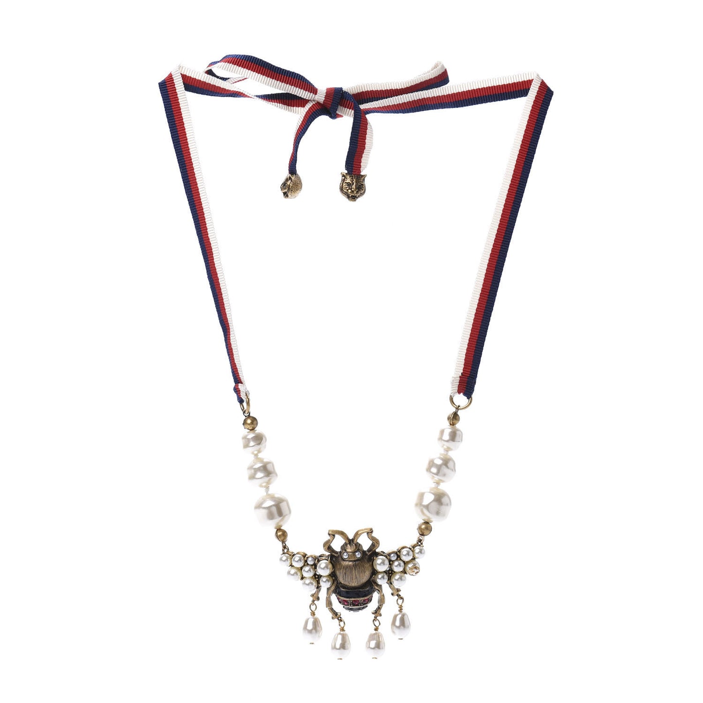 Crystal Pearl GG Sylvie Bee Necklace