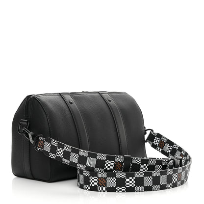Louis Vuitton Calfskin Damier Distorted City Keepall Black 3 of 10