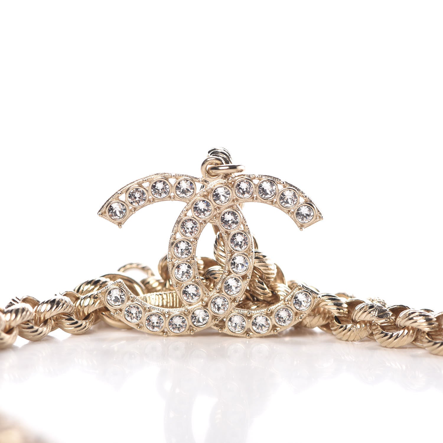 Chanel Metal Crystal 90's Icon Logo Chain Belt Gold 5 of 6