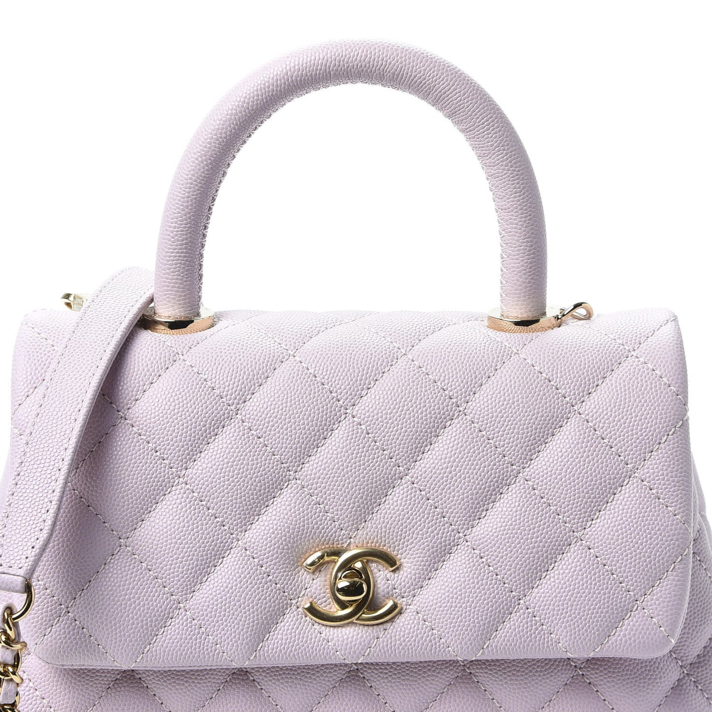 Caviar Quilted Mini Coco Handle Flap Lilas Lilac