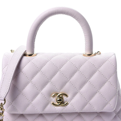 Chanel Caviar Quilted Mini Coco Handle Flap Lilas Lilac 9 of 10