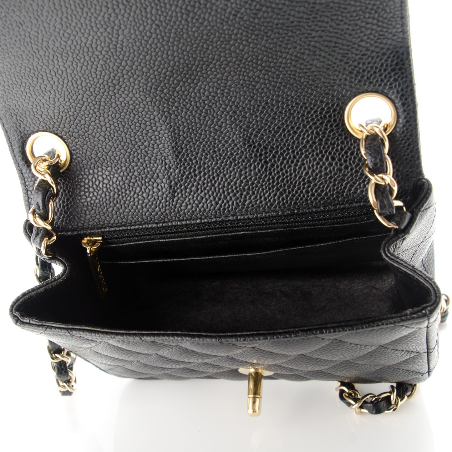 Caviar Quilted Mini Square Flap Black