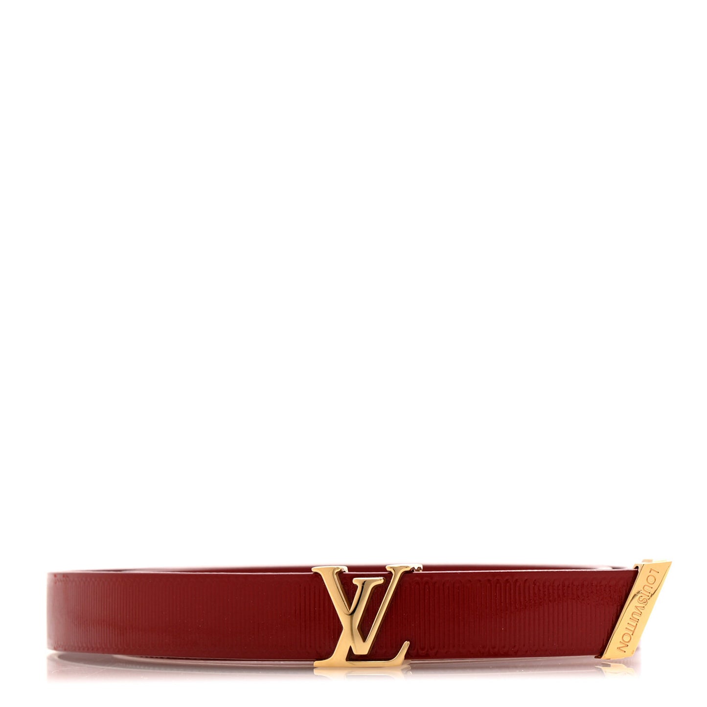 Calfskin Embossed 20MM LV Initiales Belt 80 32 Red