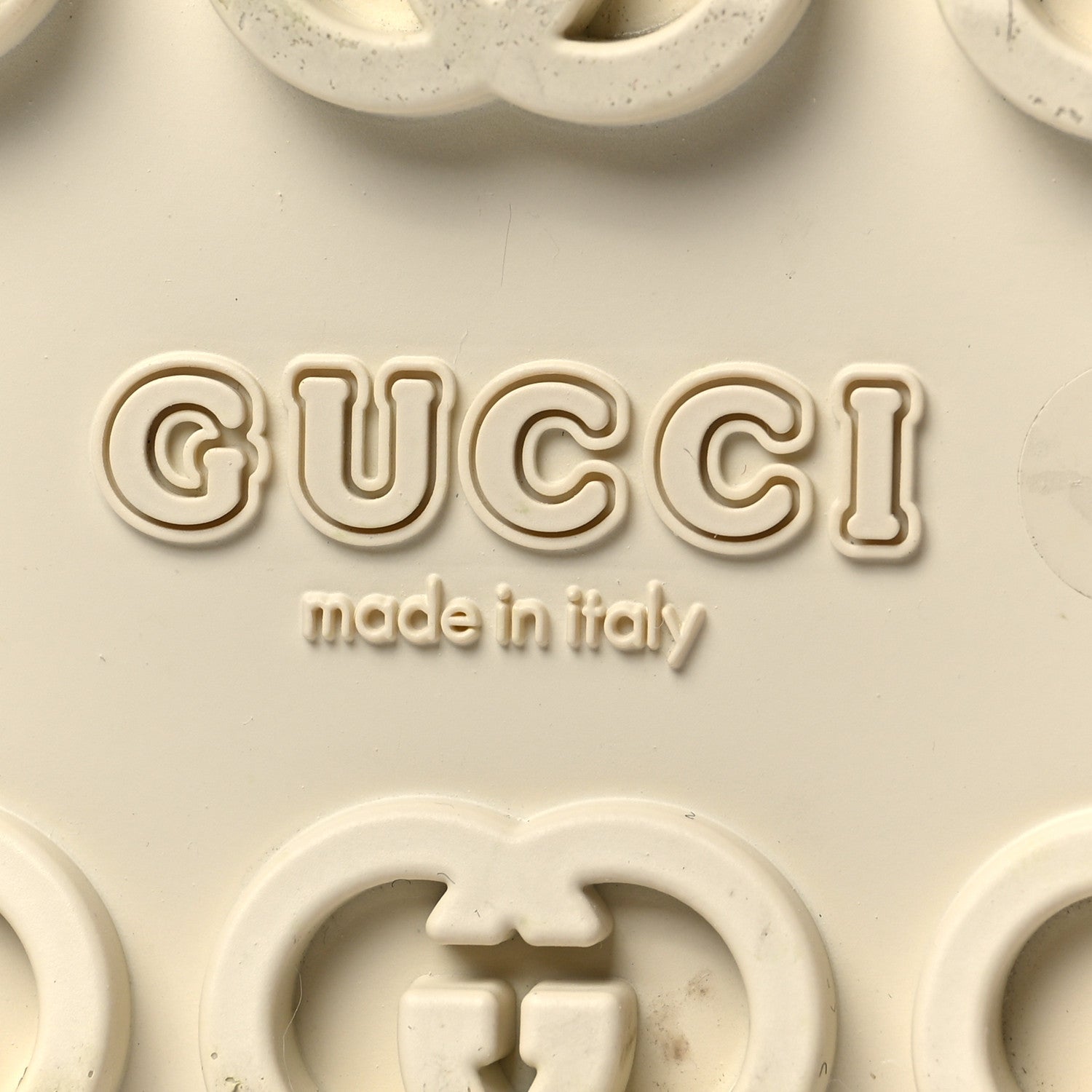 Gucci Cubic Rubber GG Monogram Womens Interlocking G Platform 42mm Slide Sandals 38 Beige Ebony 7 of 8