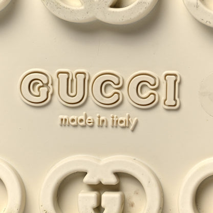 Gucci Cubic Rubber GG Monogram Womens Interlocking G Platform 42mm Slide Sandals 38 Beige Ebony 7 of 8