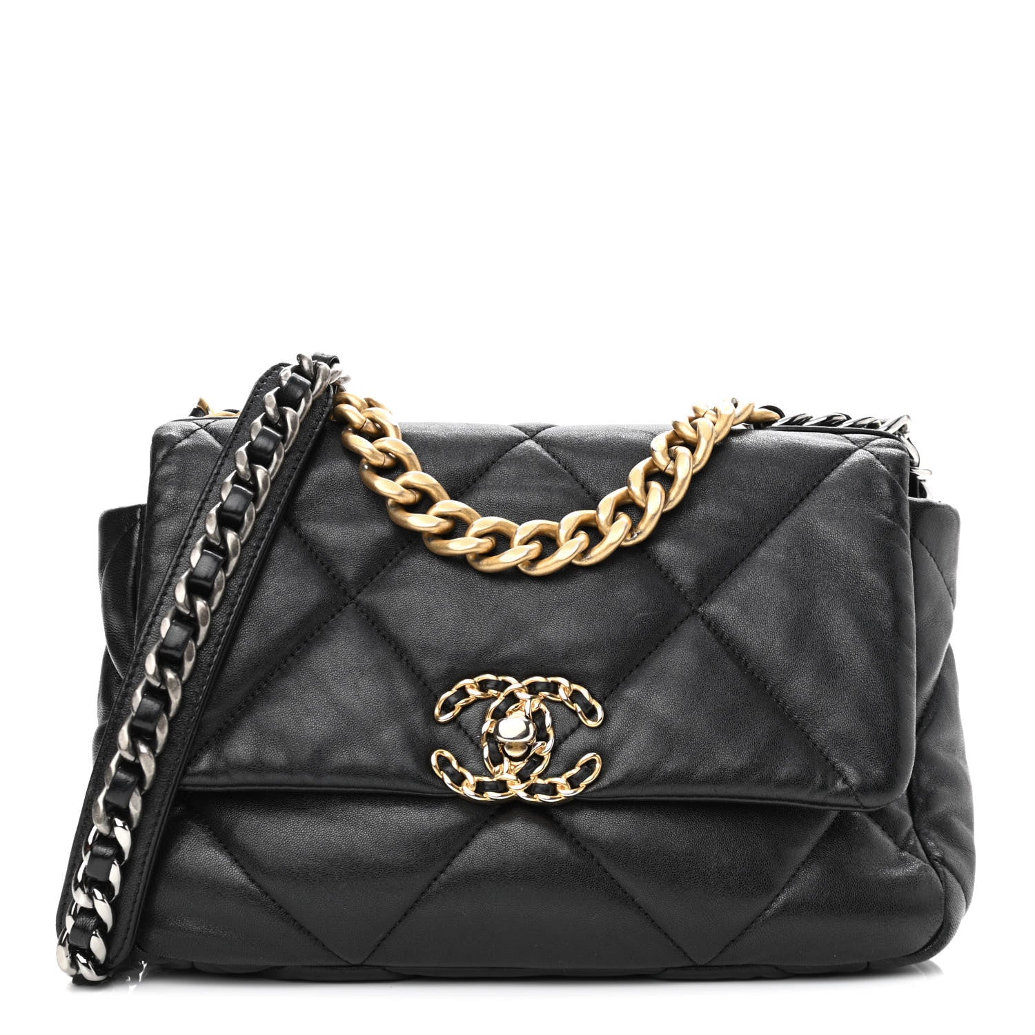 Chanel Lambskin Quilted Medium Chanel 19 Flap Black 1 of 16