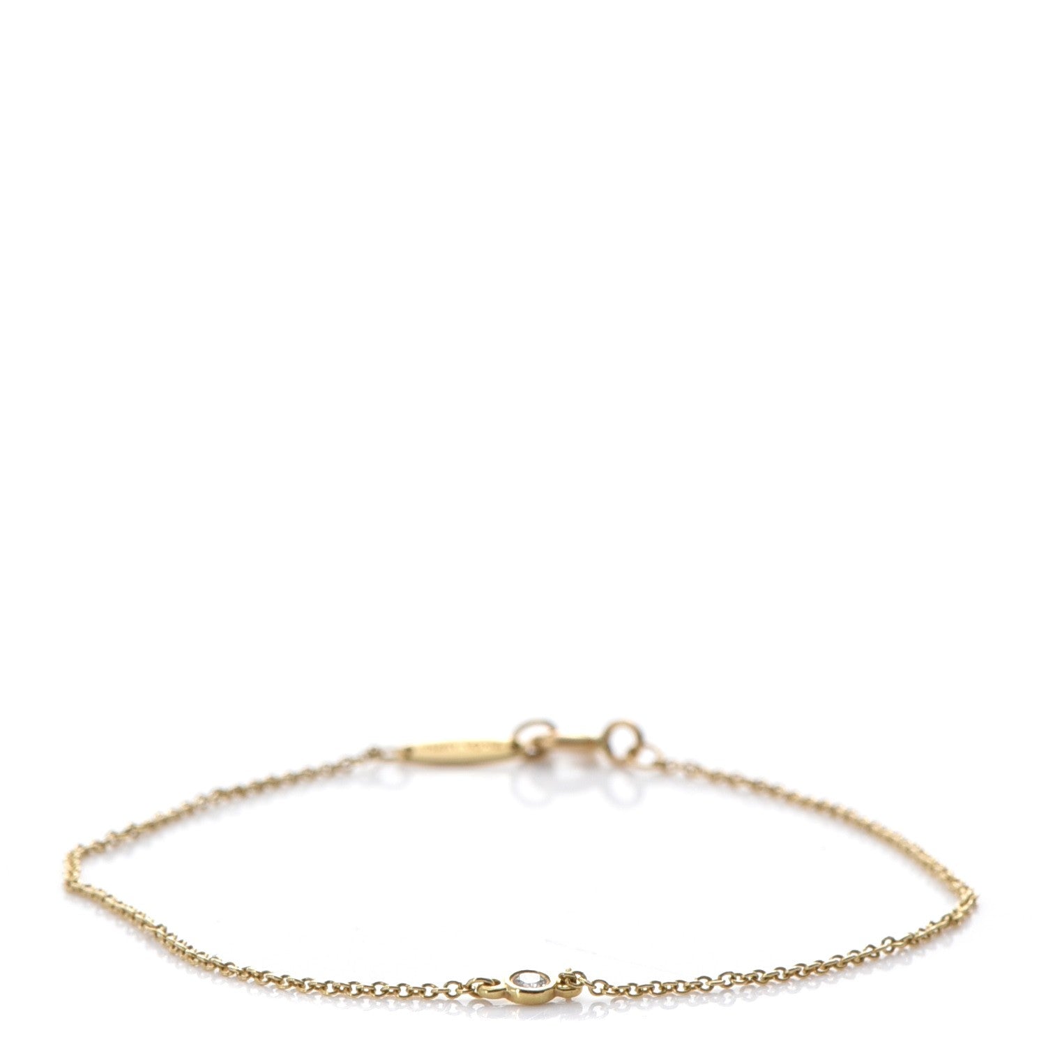 Tiffany 18K Yellow Gold Diamond .03ct Elsa Peretti Diamonds by the Yard Bracelet 1 of 7