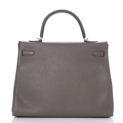 Hermes Taurillon Clemence Kelly Retourne 32 Etain 5 of 33