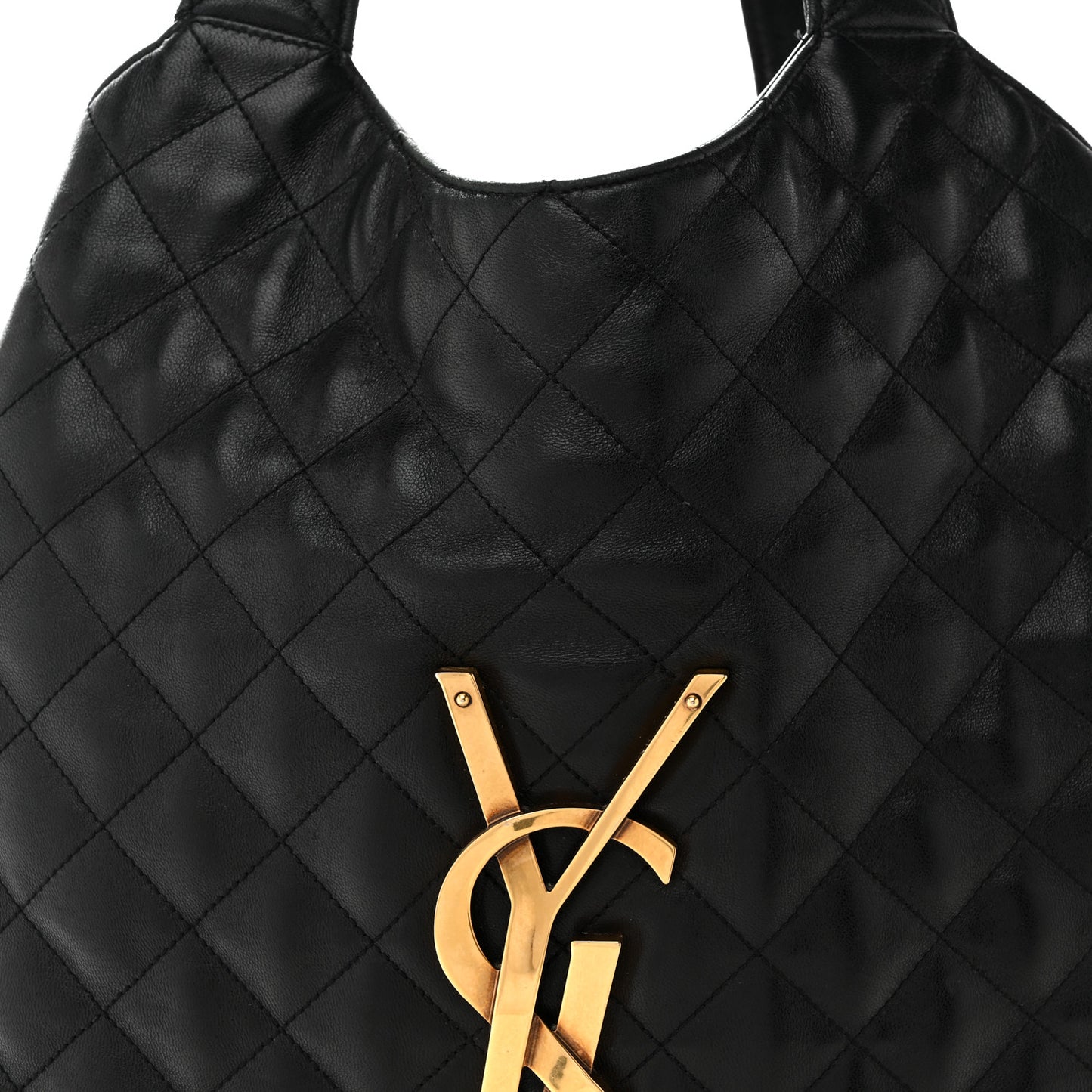 Lambskin Quilted Maxi Icare Shopping Tote Black